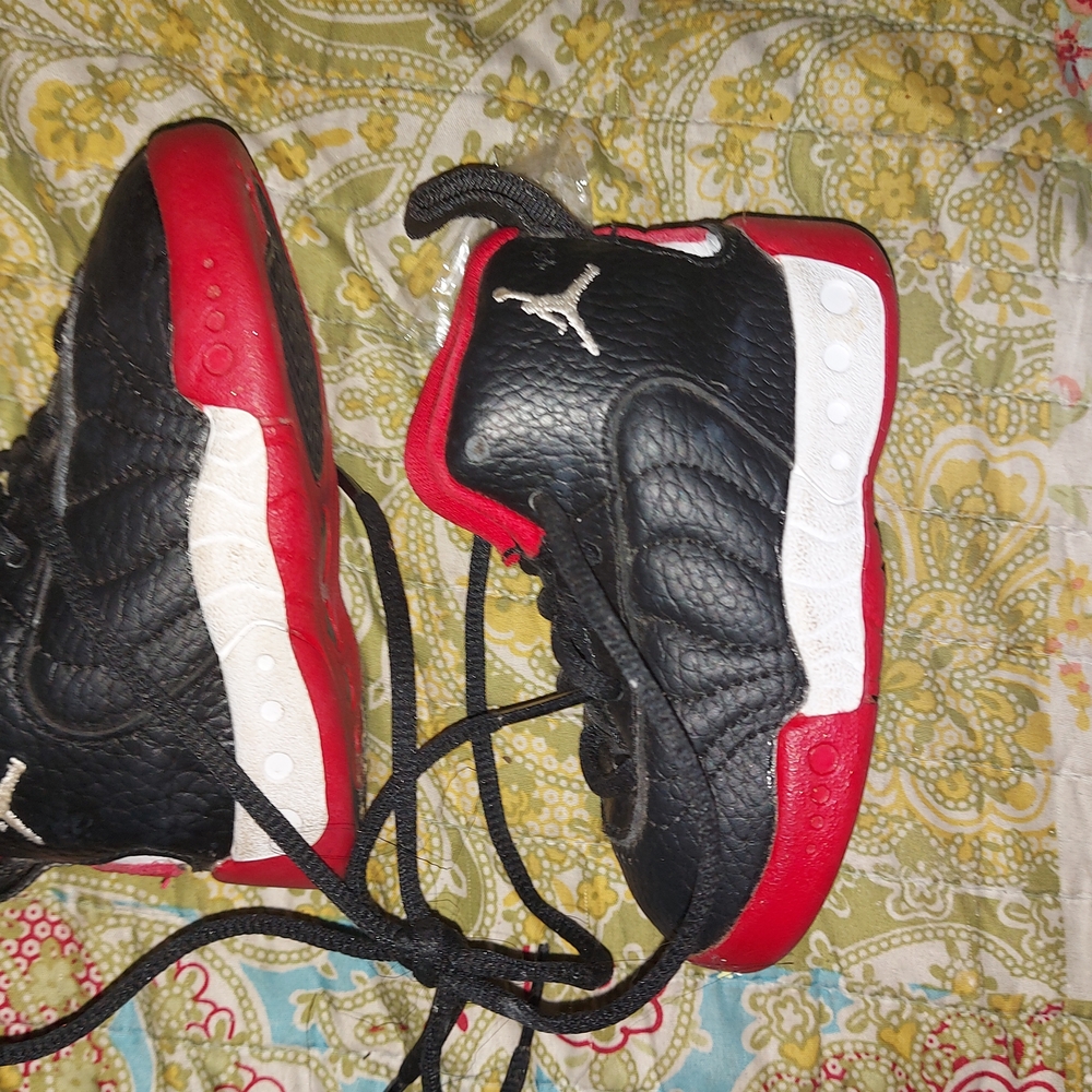 Black and Red Jordan Sneakers with Quilted Panels